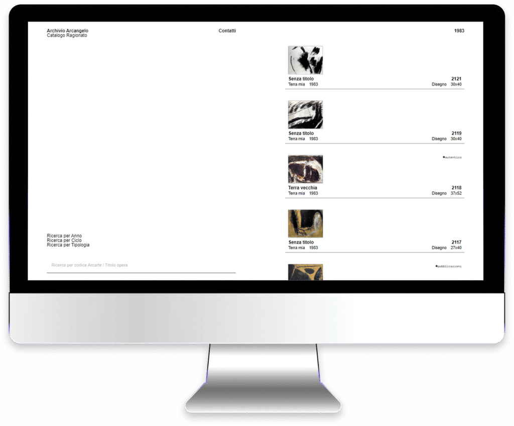 Archivio Arcangelo Template by Frame Portfolio Web Agency for Art